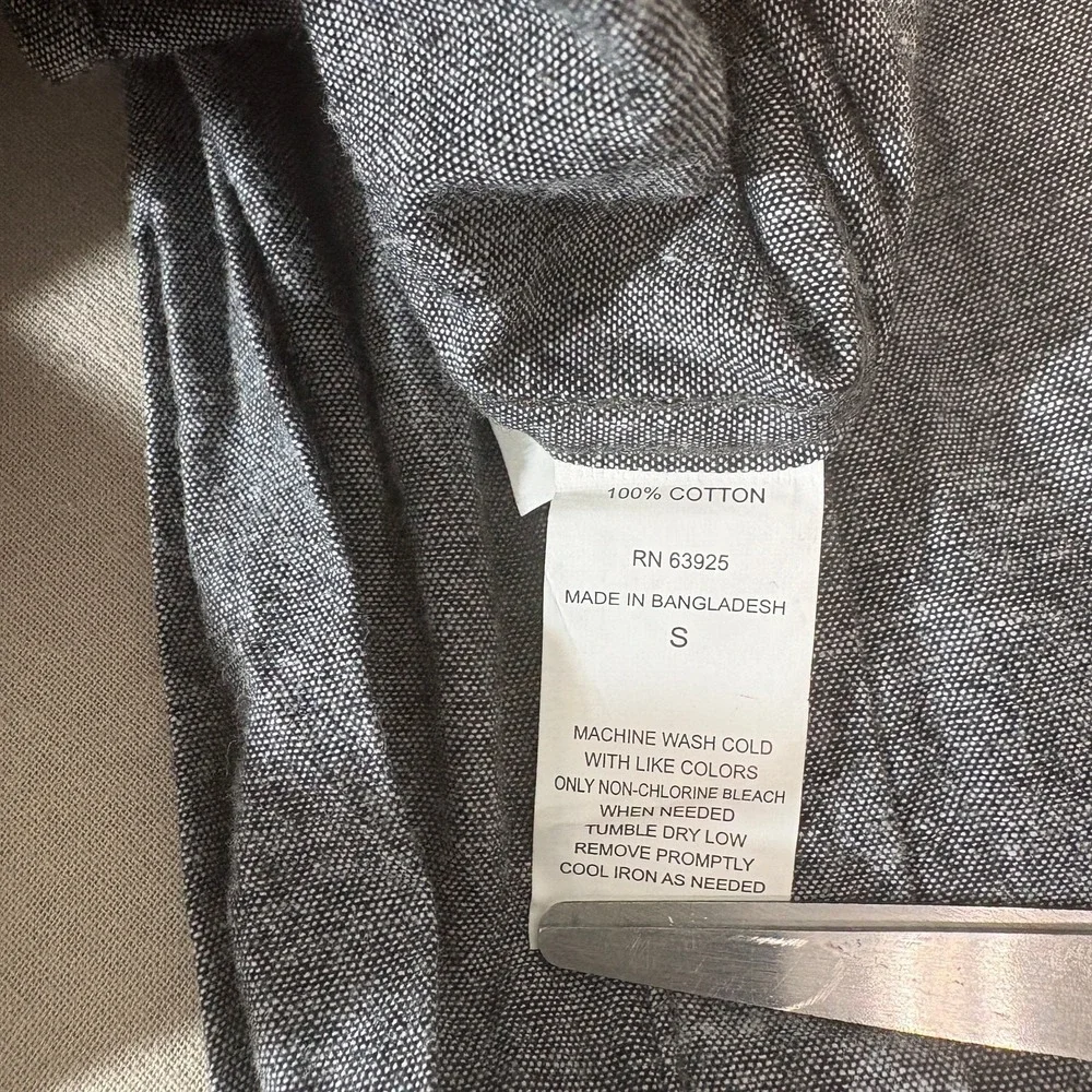 Silverlake Shirt Mens Small Gray Button Down Long Sleeve Casual Cotton Pocket